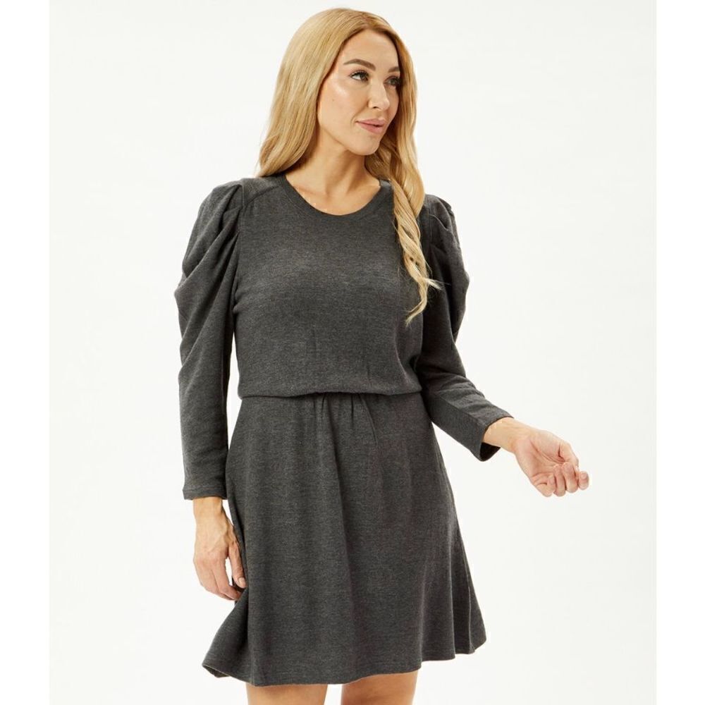 Matilda Jane NEW Gramercy Womens Smocked Knit Dress Washed Black Small